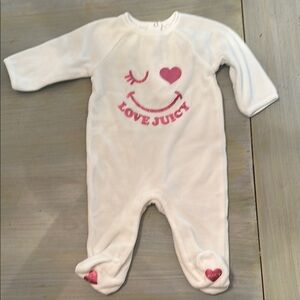 Juicy Couture Pink and White Footies with Heart and Smiley Designs